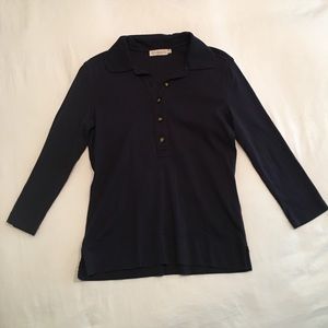 Tory Burch 4 Button Shirt with Rounded Collar
